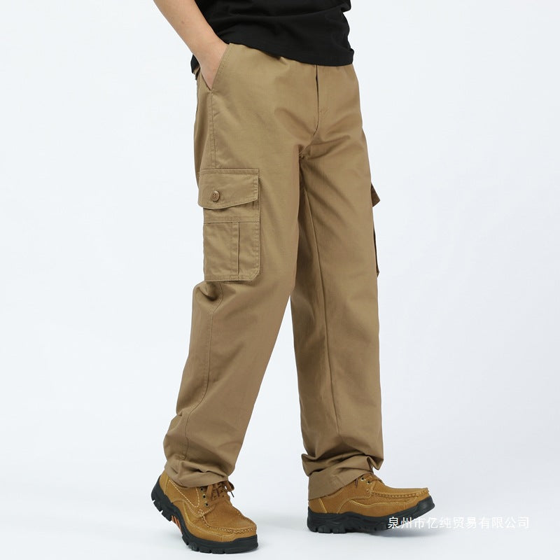 Herren utilitaristische Cargohose mit geradem Schnitt und Multifachtaschen Drune