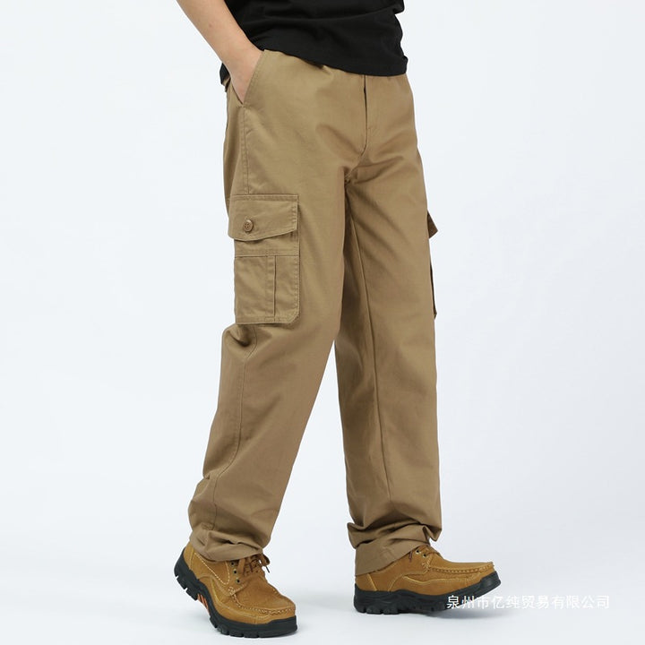 Herren utilitaristische Cargohose mit geradem Schnitt und Multifachtaschen Drune