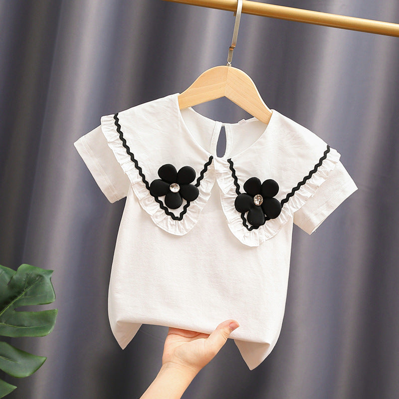 Damen elegante und verspielte Bluse mit Volantkragen Drune