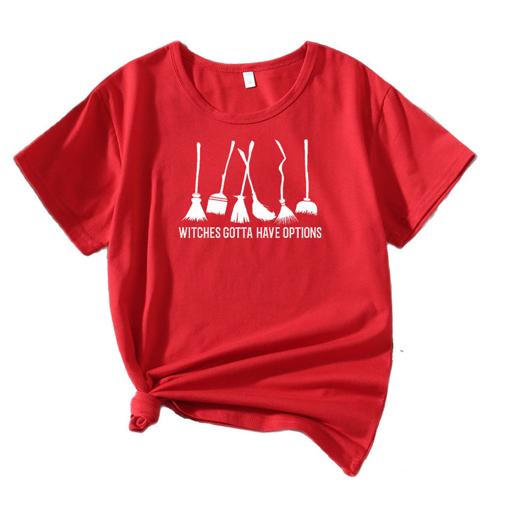 Frauen Grafik Besenstiel Humor T-Shirt Drune