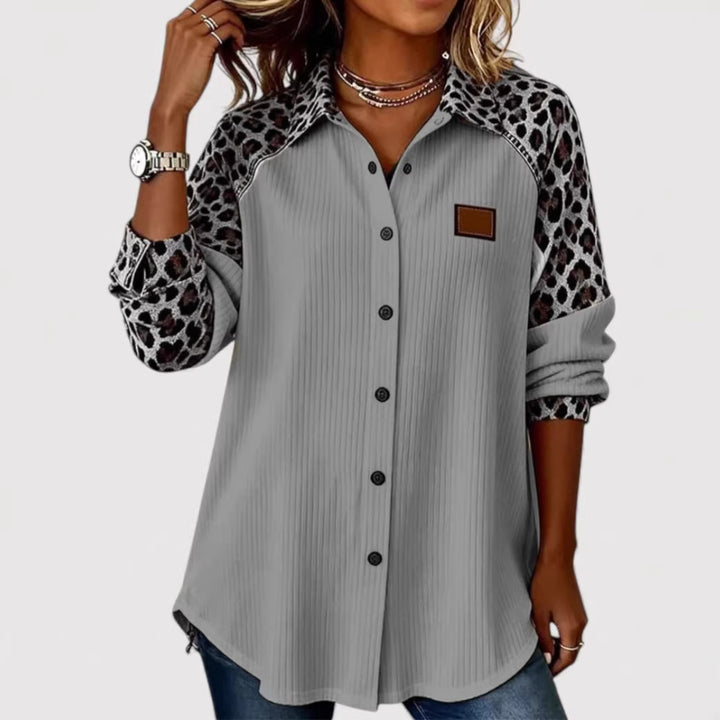 Damen Modisches Langarmshirt mit Animal-Print