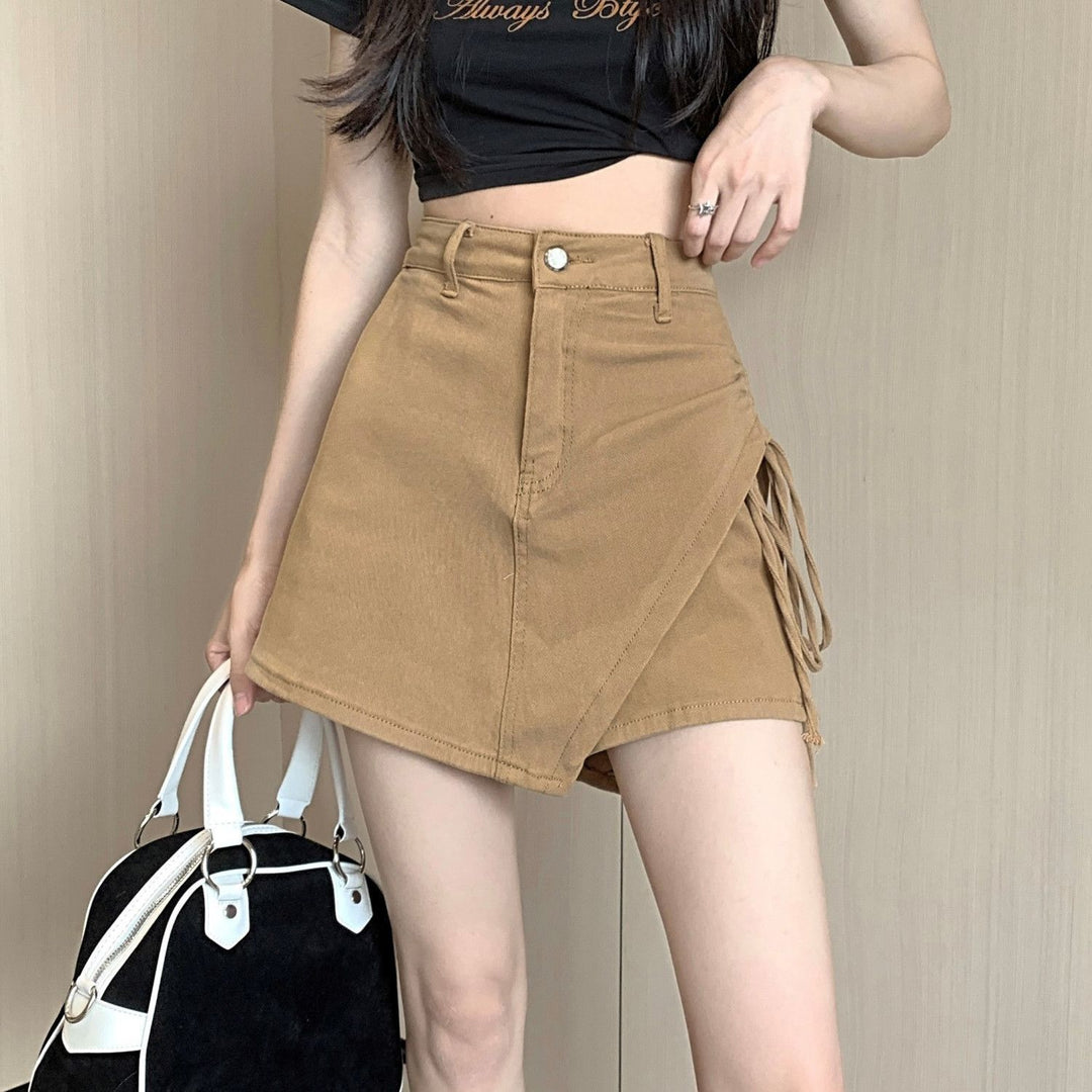Damen Wickelrock mit trendy Schnürdetails Drune