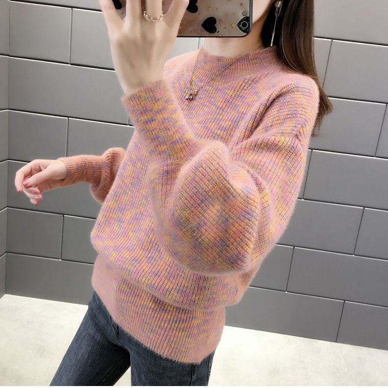 Damen gemütlicher Strickpullover mit buntem Farbverlauf Drune