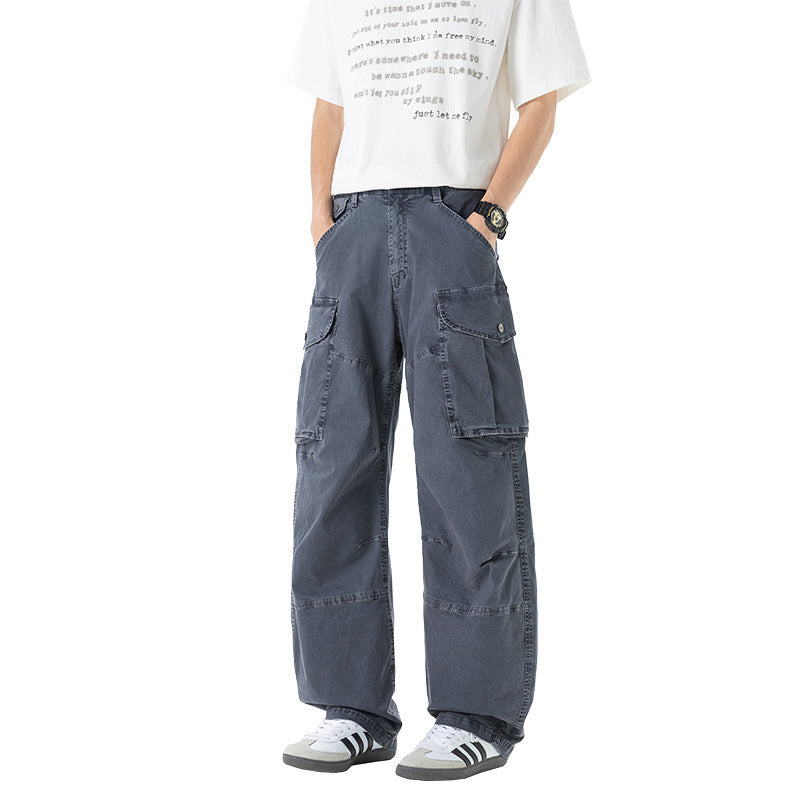 Damen Weite Cargohose mit hohem Bund, Oversize‑Bein und großen Klappentaschen Drune