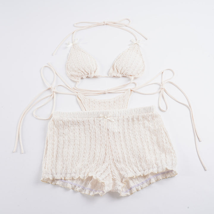 Damen Bikiniset mit verspielten Riemen und lockerem Schnitt Drune