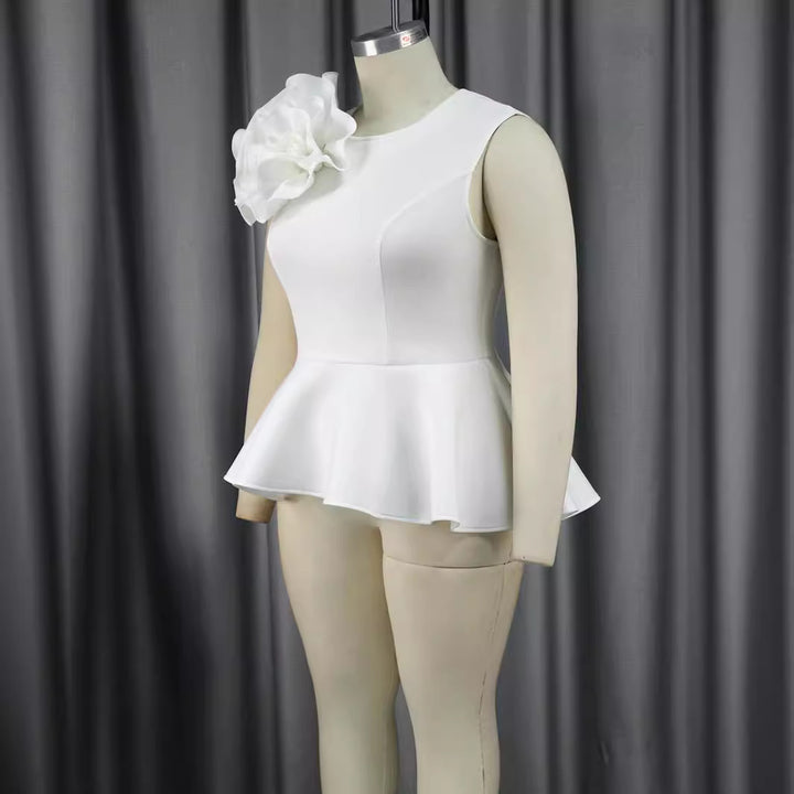 Damen Elegantes Oberteil mit voluminösem Rüschendetail Drune