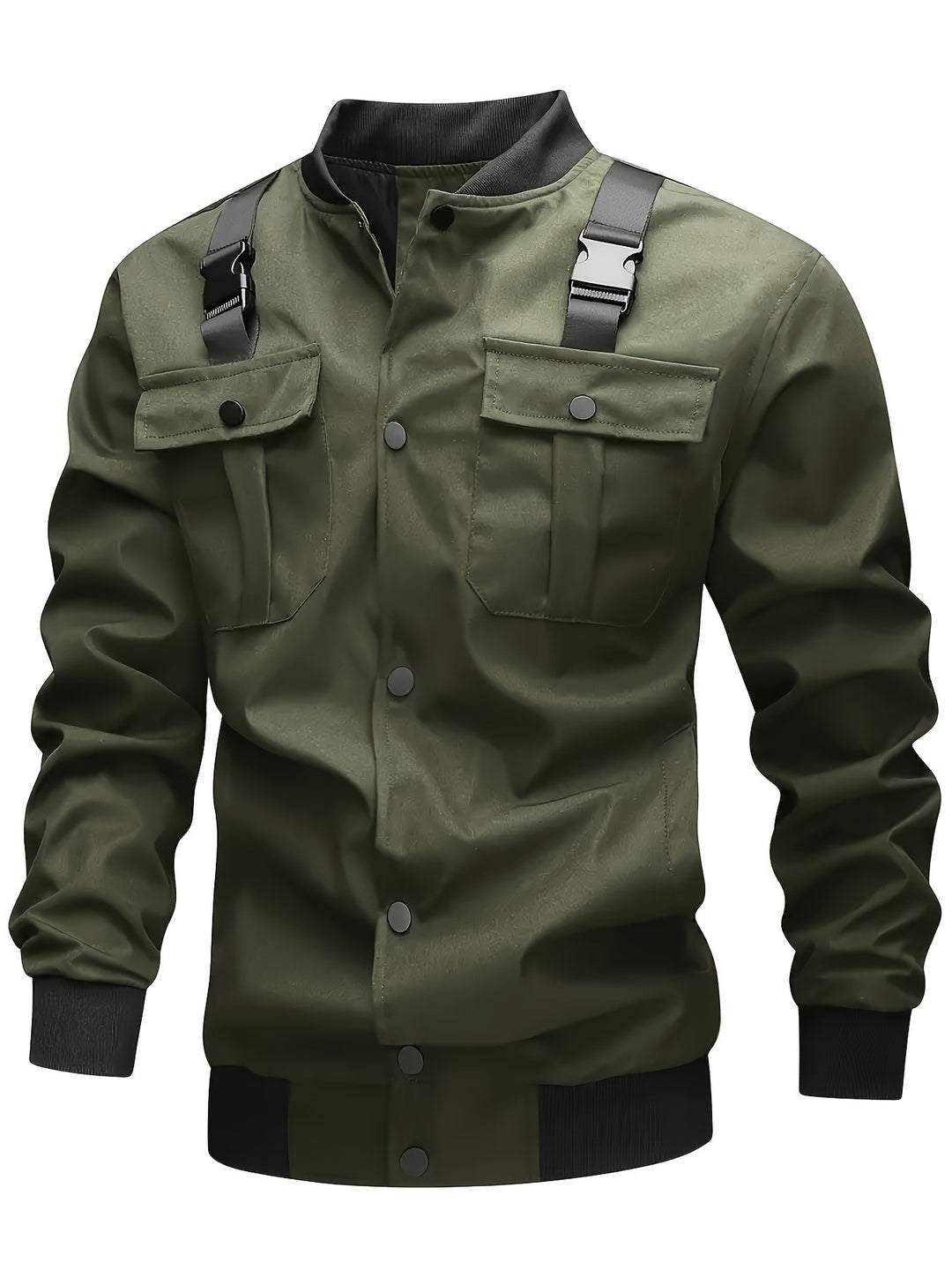 Herren Camouflage-Bomberjacke im Utility-Stil mit Brusttaschen, Schultergurten und Rippbündchen Drune