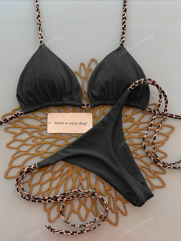 Damen Triangel-Bikini mit einzigartigen Trägern Drune