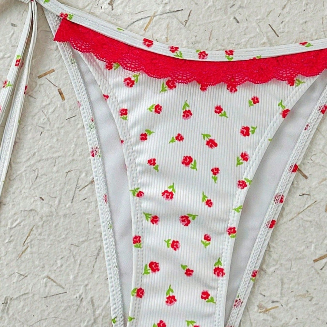 Damen Triangel-Bikini mit verspieltem Erdbeer-Muster Drune