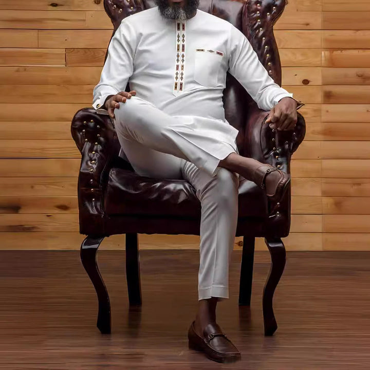 Herren traditionelles Kaftan-Outfit mit eleganten Stickereien Drune