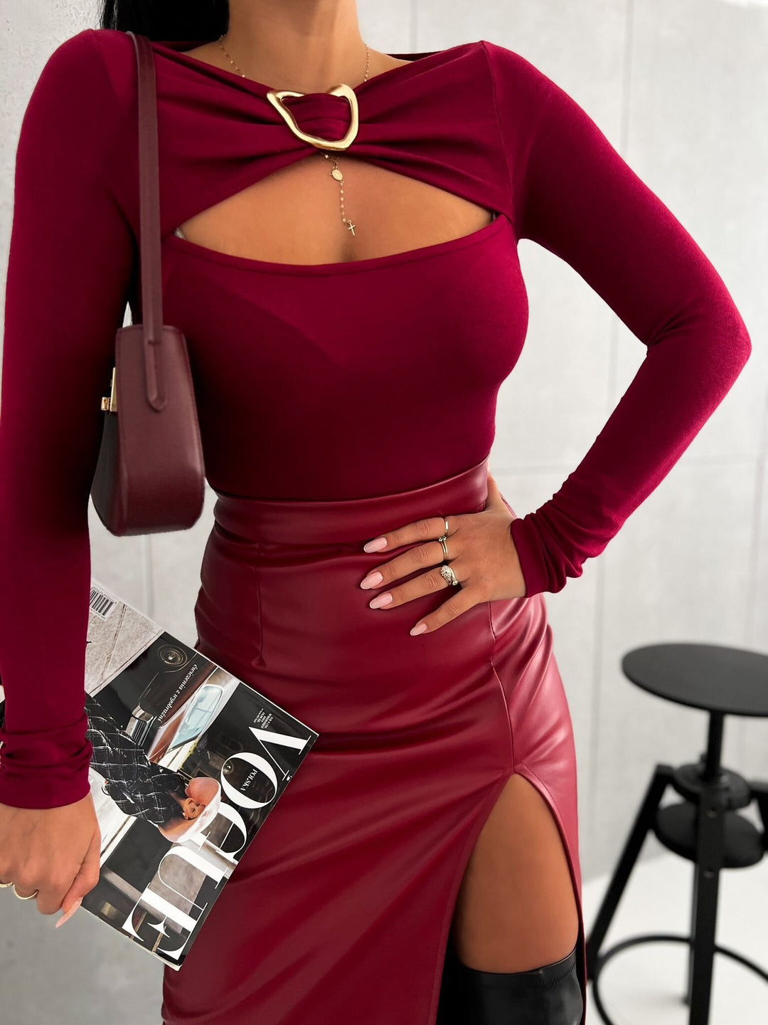 Damen modisches Oberteil mit elegantem Cut-Out und raffinierten Details Drune