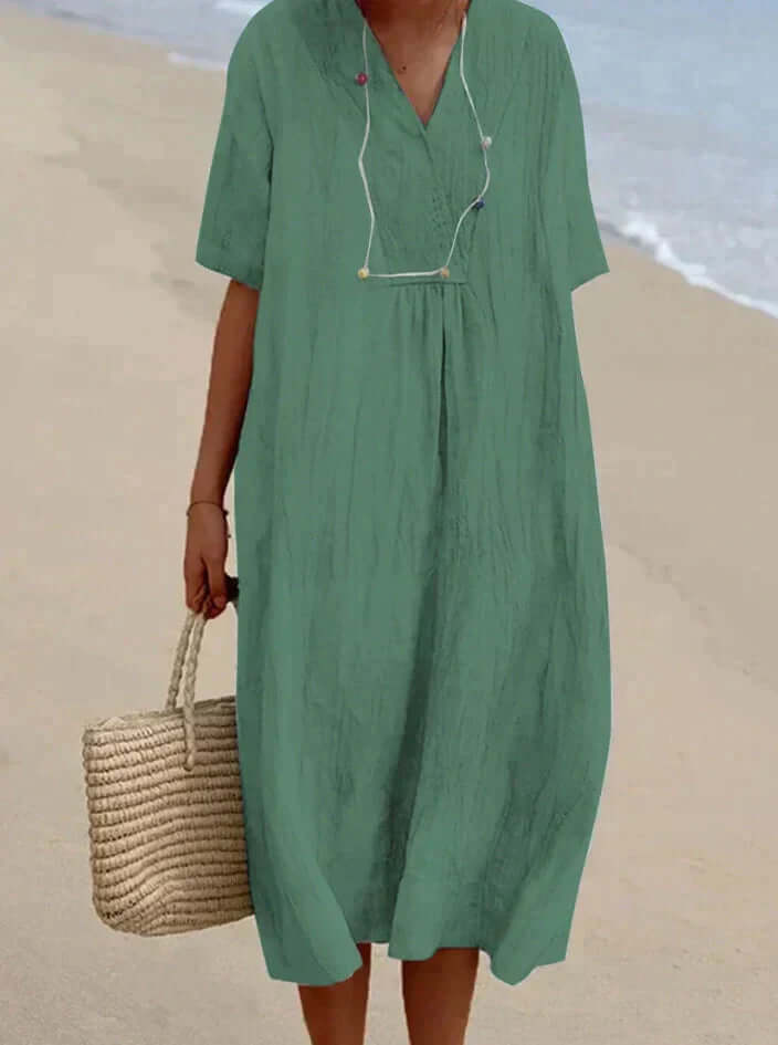 Drune | Sommerkleid Aus Baumwolle und Leinen
