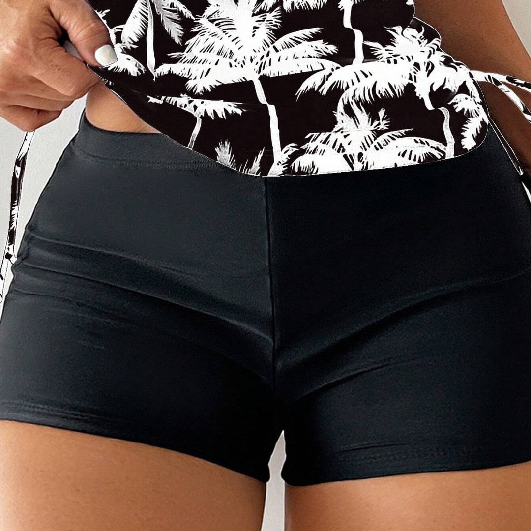 Damen Sportliches Tankini-Set mit verstellbaren Seitenschnüren Drune