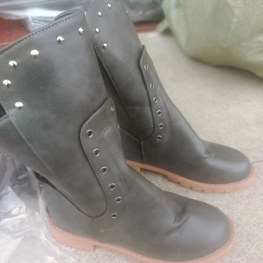 Damen Chunky Stiefel mit hochwertigem Leder-Obermaterial und robustem Profil Drune