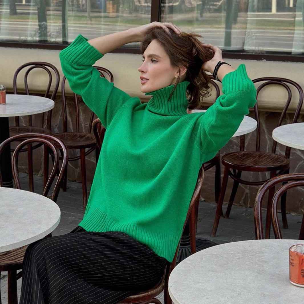 Damen Feinstrickpullover mit hohem Kragen Drune