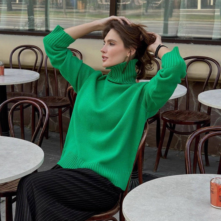 Damen Feinstrickpullover mit hohem Kragen Drune