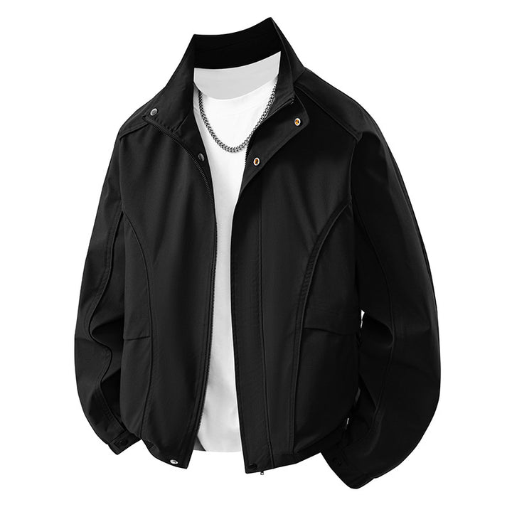 Herren leichter Übergangsblouson mit ergonomischen Schnittlinien, Stehkragen und verdecktem Reißverschluss Drune