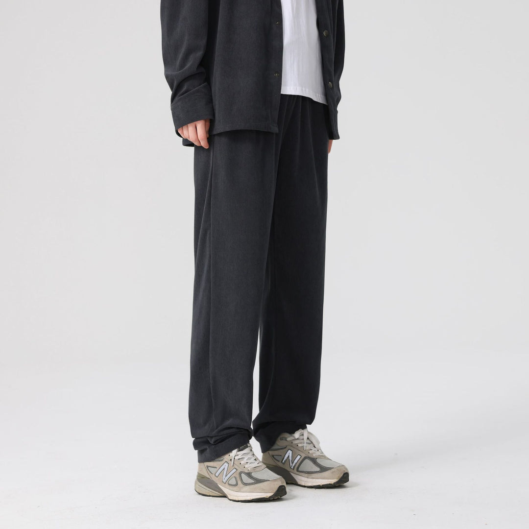 Damen Cordhose mit weitem Bein, elastischem Bund und Kordelzug Drune