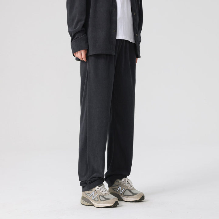 Damen Cordhose mit weitem Bein, elastischem Bund und Kordelzug Drune