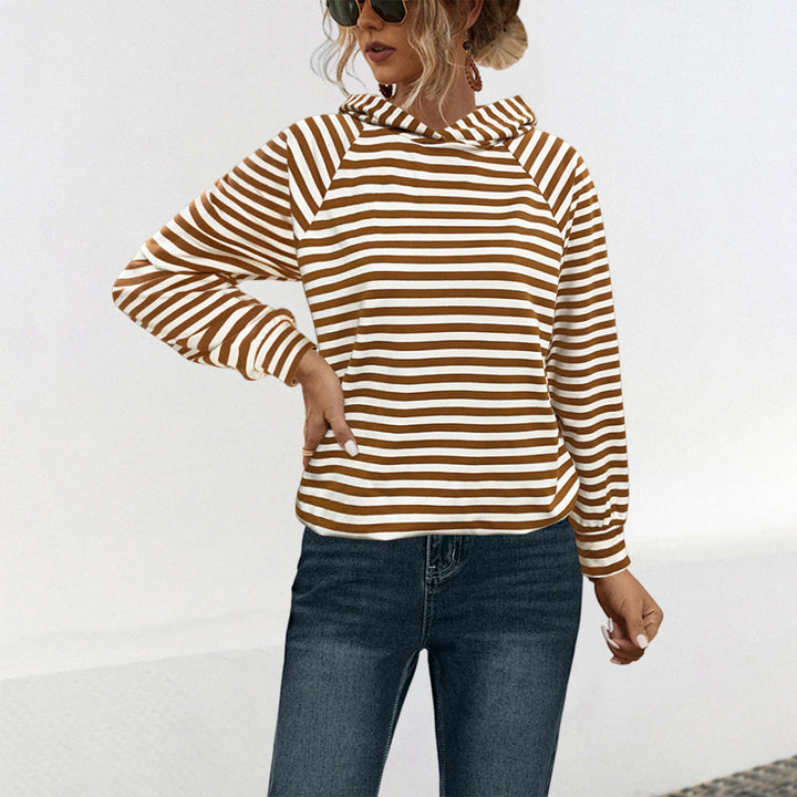Damen Kapuzensweatshirt mit gestreiftem Design und modernem Schnitt Drune