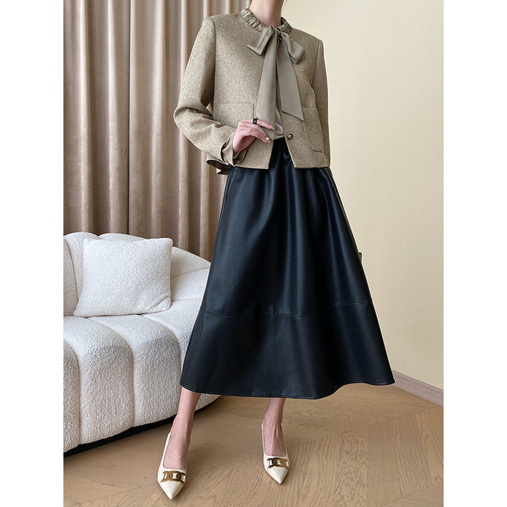 Damen Schicke Jacke mit dekorativem Kragen und Druckknopf Drune