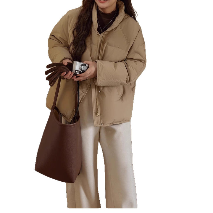 Damen Modische Übergangsjacke mit hoher Kragen Drune