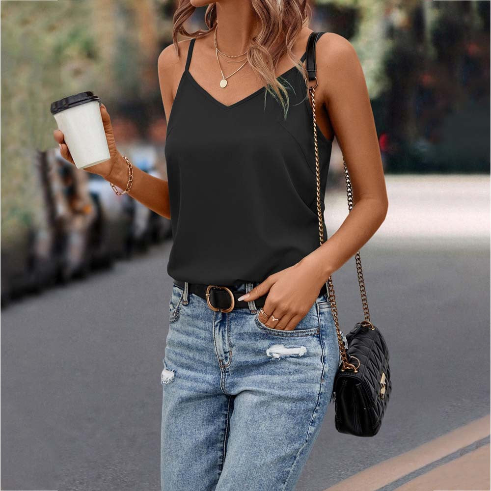 Damen Spaghetti-Träger Top aus leichtem, atmungsaktivem Material Drune