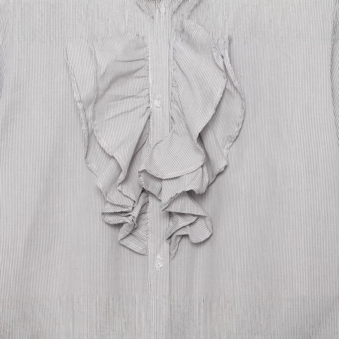 Damen Bluse mit Schleifenkragen und Rüschenblende Drune