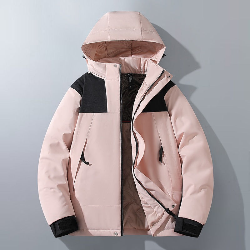 Herren Wasserabweisender Winterparka mit Kapuze, Thermoisolierung und kontrastierenden Schulterpaneelen Drune