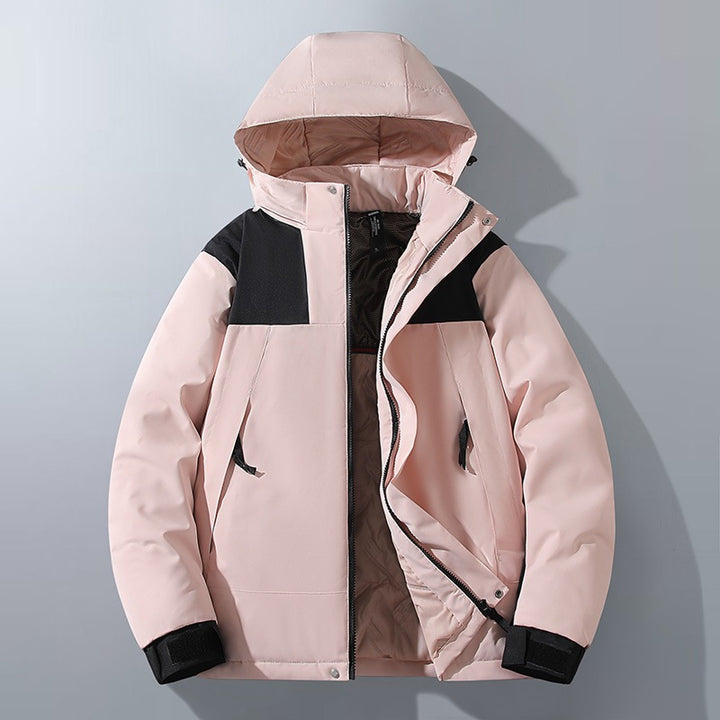 Herren Wasserabweisender Winterparka mit Kapuze, Thermoisolierung und kontrastierenden Schulterpaneelen Drune