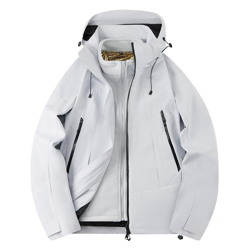 Herren zweilagige Softshell‑Outdoorjacke mit herausnehmbarem Fleece‑Innenlayer, wind‑ und wasserabweisend Drune