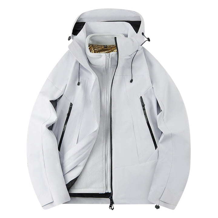 Herren zweilagige Softshell‑Outdoorjacke mit herausnehmbarem Fleece‑Innenlayer, wind‑ und wasserabweisend Drune