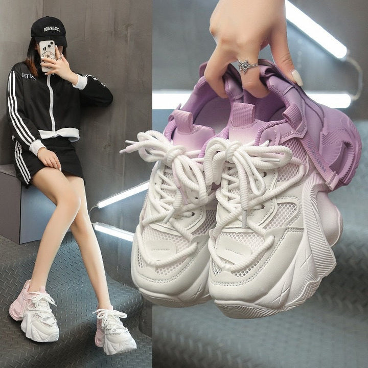 Damen Sportliche Chunky Sneakers mit atmungsaktiver Mesh-Oberfläche und flexibler Sohle Drune