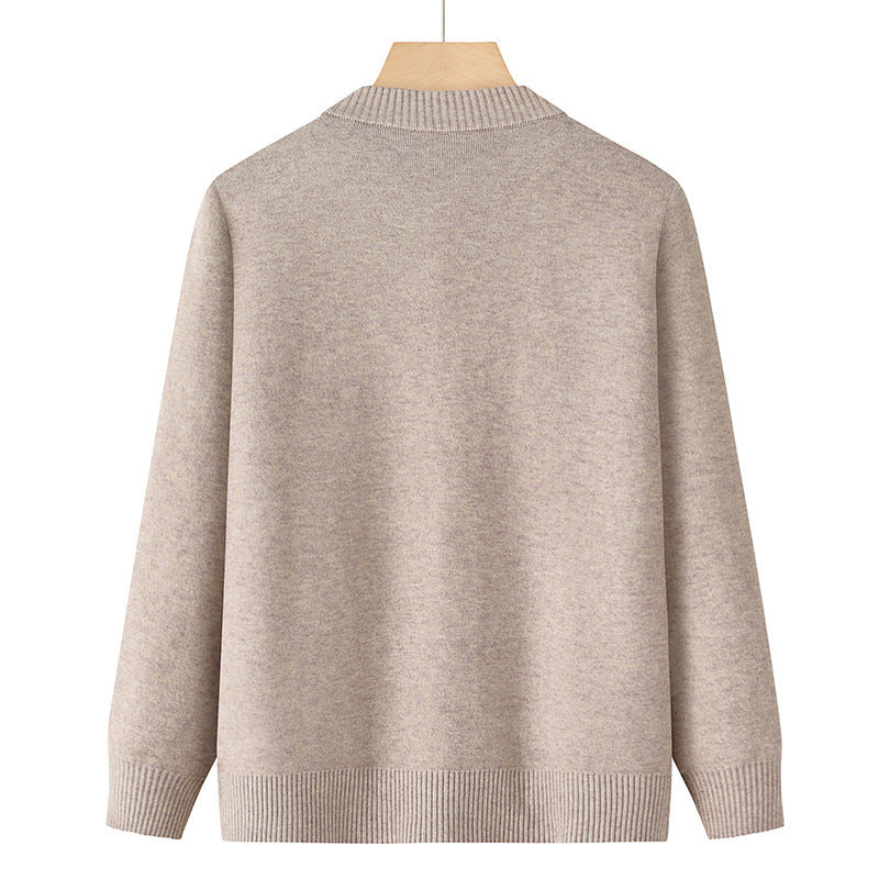 Damen nan bestickte Strickjacke mit Rundhalsausschnitt, Zierknopfleiste und aufgesetzten Taschen Drune