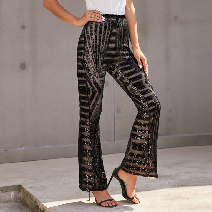 Drune | Glitzer Schlagpaillettenhose