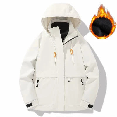 Herren Wattierte Softshell-Funktionsjacke mit Kapuze, Fleece-Innenfutter & verdecktem Reißverschluss Drune