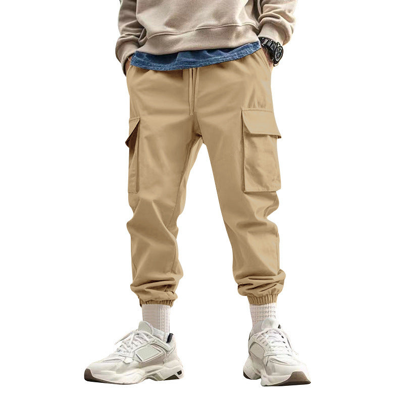 Herren Tapered Cargo-Jogginghose mit Kordelzug, aufgesetzten Klappentaschen und elastischen Bündchen Drune