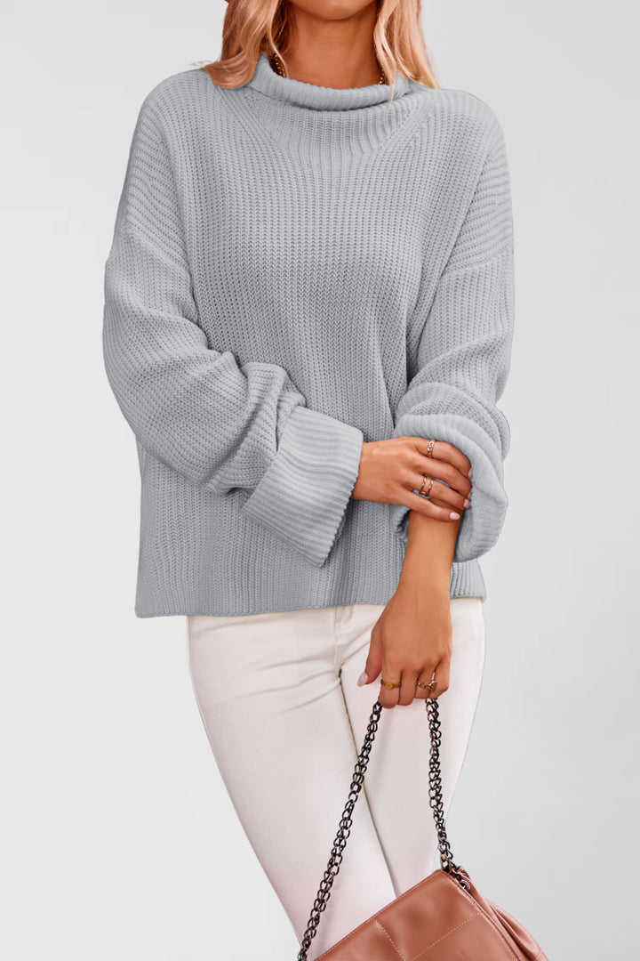 Damen Strickpullover mit hochschließendem Kragen Drune