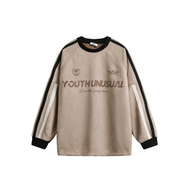 Herren Oversize Sweatshirt im Retro‑Sportstyle mit Kontraststreifen Drune