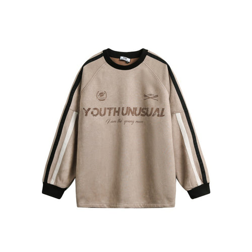 Herren Oversize Sweatshirt im Retro‑Sportstyle mit Kontraststreifen Drune