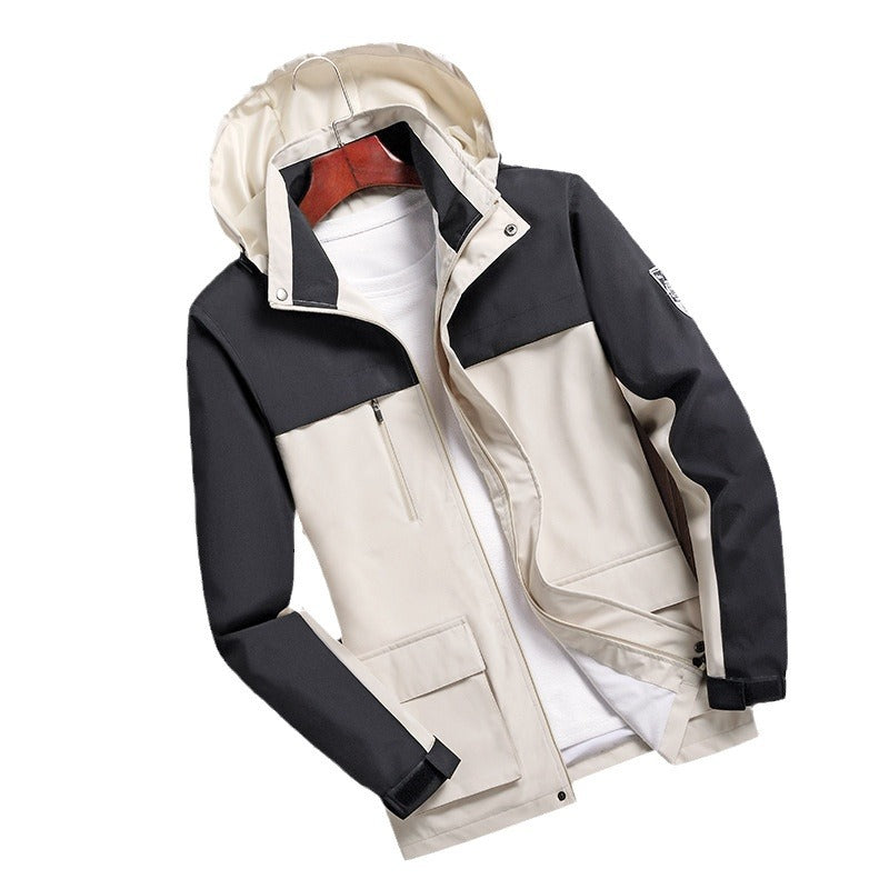 Herren Trendige Outdoor-Jacke mit abnehmbarer Kapuze Drune