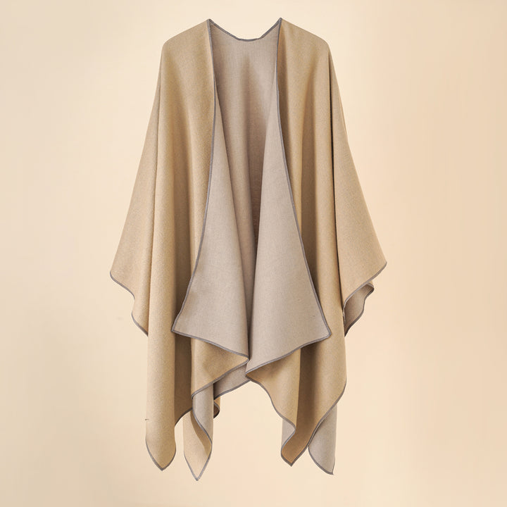 Damen Wohlfühl-Poncho aus weichem Wollmix mit elegantem Schnitt Drune