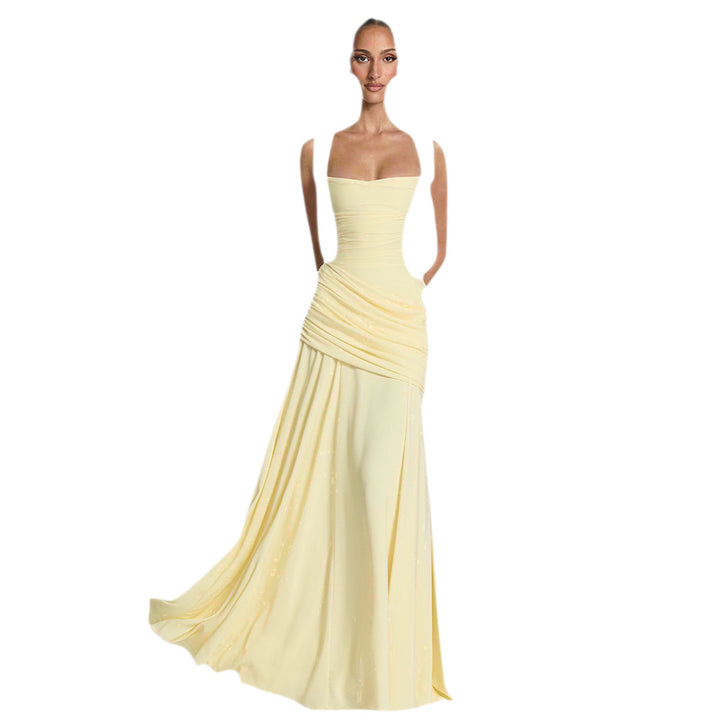 Damen Maxikleid mit innovativem Drapierungseffekt und elegantem Schnitt Drune