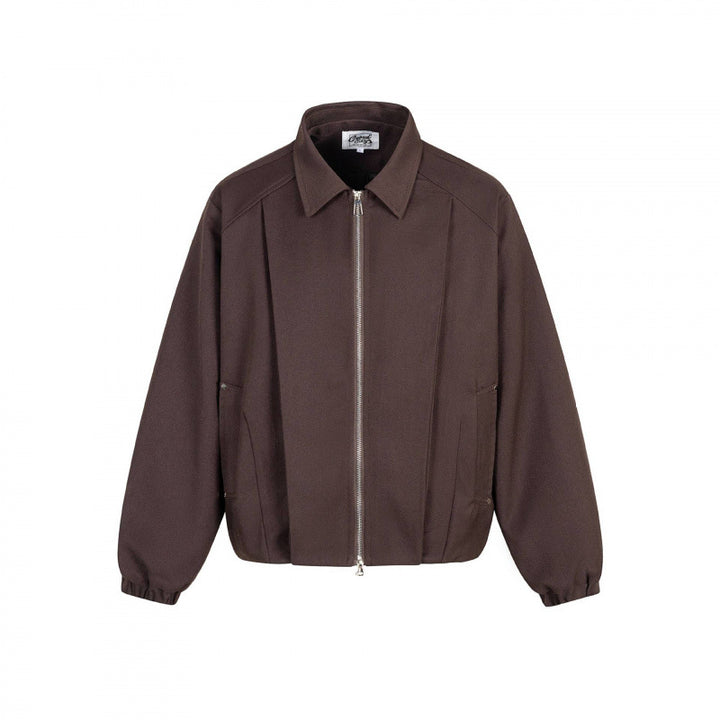 Unisex Boxy-Übergangsblouson mit Hemdkragen, Zwei-Wege-Metallreißverschluss und elastischen Bündchen Drune