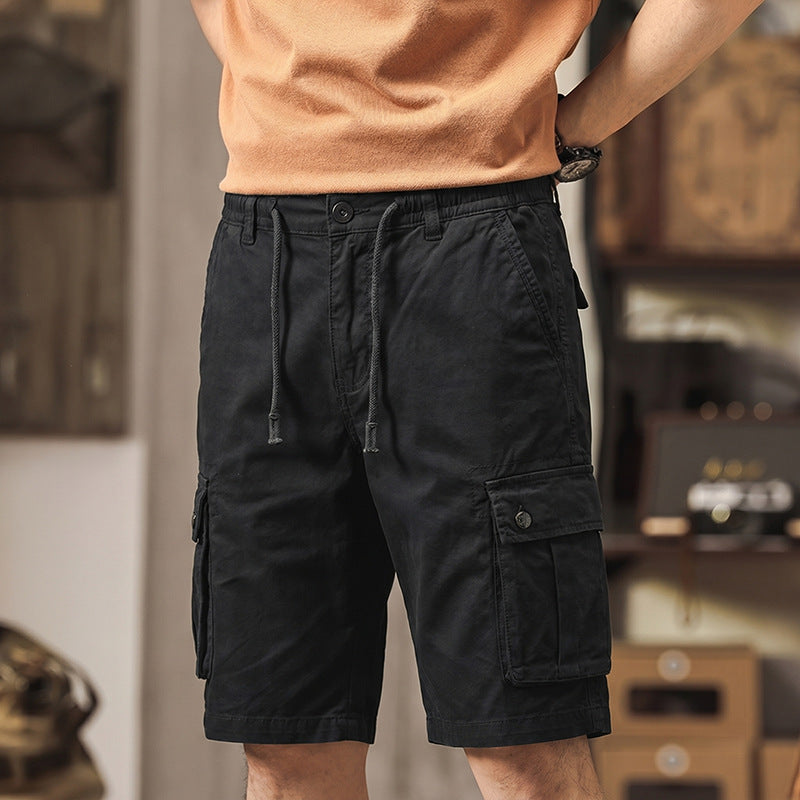 Herren 3/4-Trekking-Cargohose mit elastischem Bund, Tunnelzug und variabler Taschenorganisation Drune