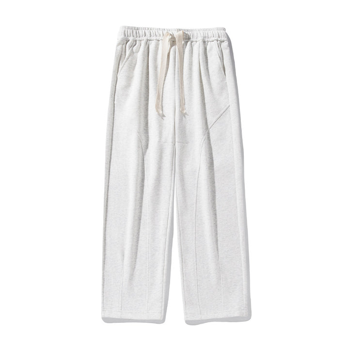 Unisex Weite Relaxed-Freizeit-Hose mit elastischem Bund, Tunnelzug und markanten Bügelfalten Drune