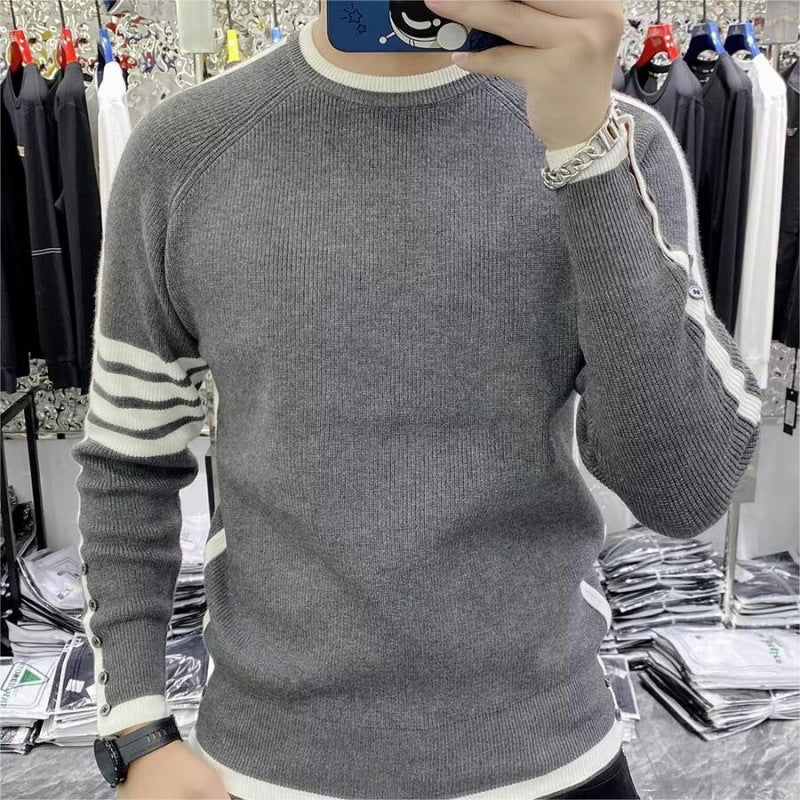 Herren modischer Strickpullover mit strukturiertem Design und sportlichen Akzenten Drune