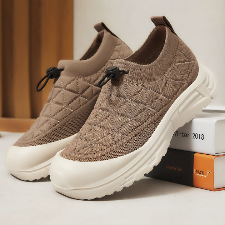 Damen nan gesteppter Slip-On Winterhalbschuh mit Quick-Lock Kordelzug, elastischem Schaft und rutschfester Profillaufsohle Drune