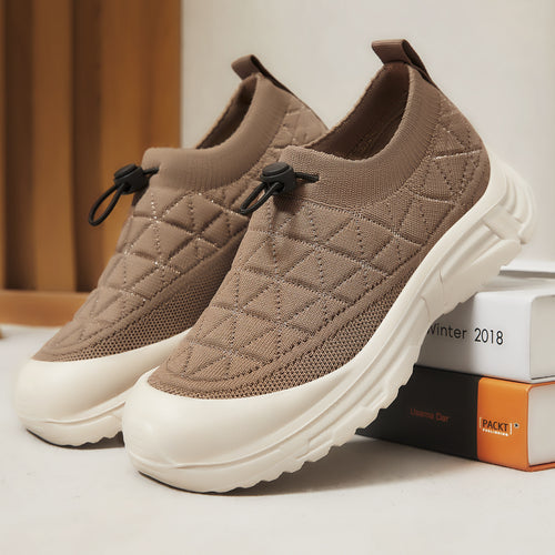 Damen nan gesteppter Slip-On Winterhalbschuh mit Quick-Lock Kordelzug, elastischem Schaft und rutschfester Profillaufsohle Drune