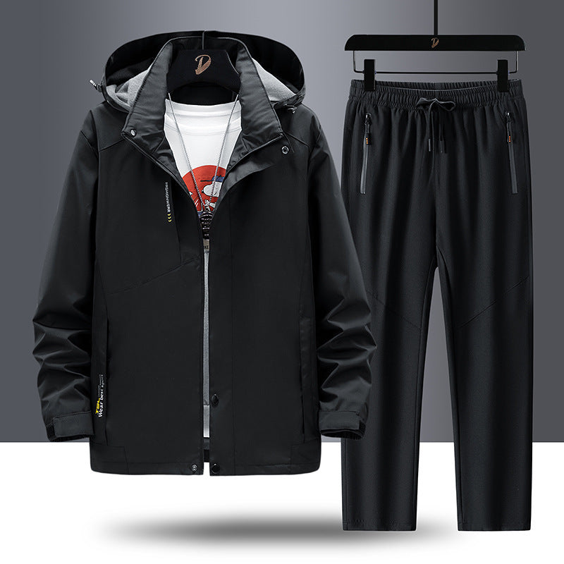 Herren Wetterfeste Outdoorjacke und Sporthose Drune